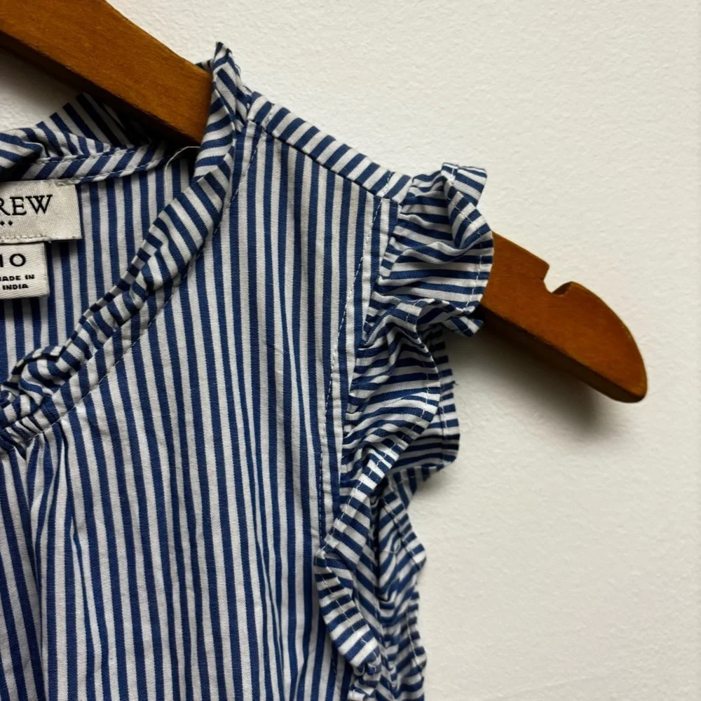 J. Crew Tiered Midi Ruffle Dress Stripe